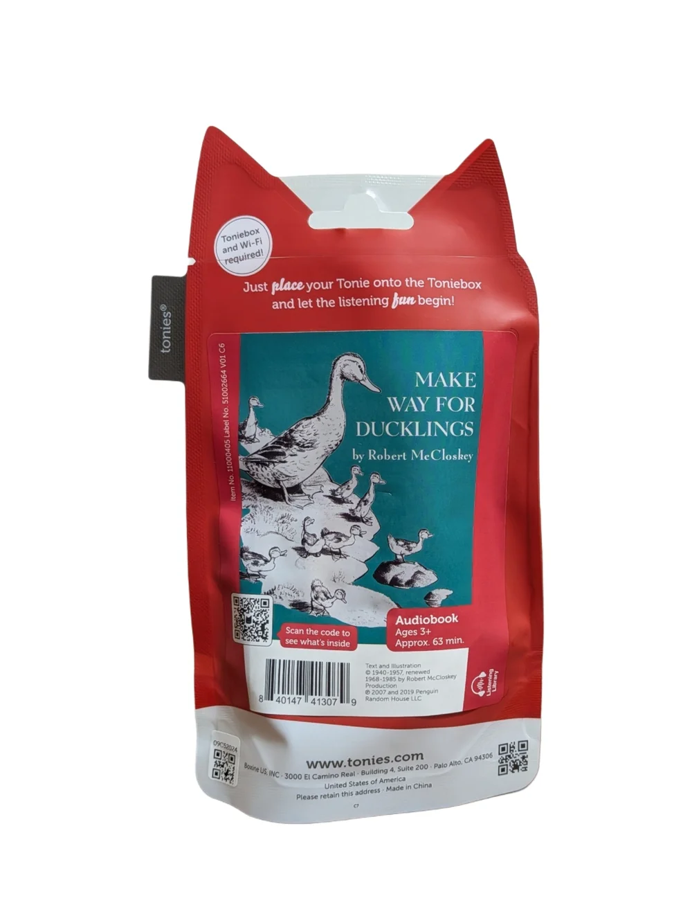 Tonies Make Way for Ducklings Audio Figurine Set - Red
